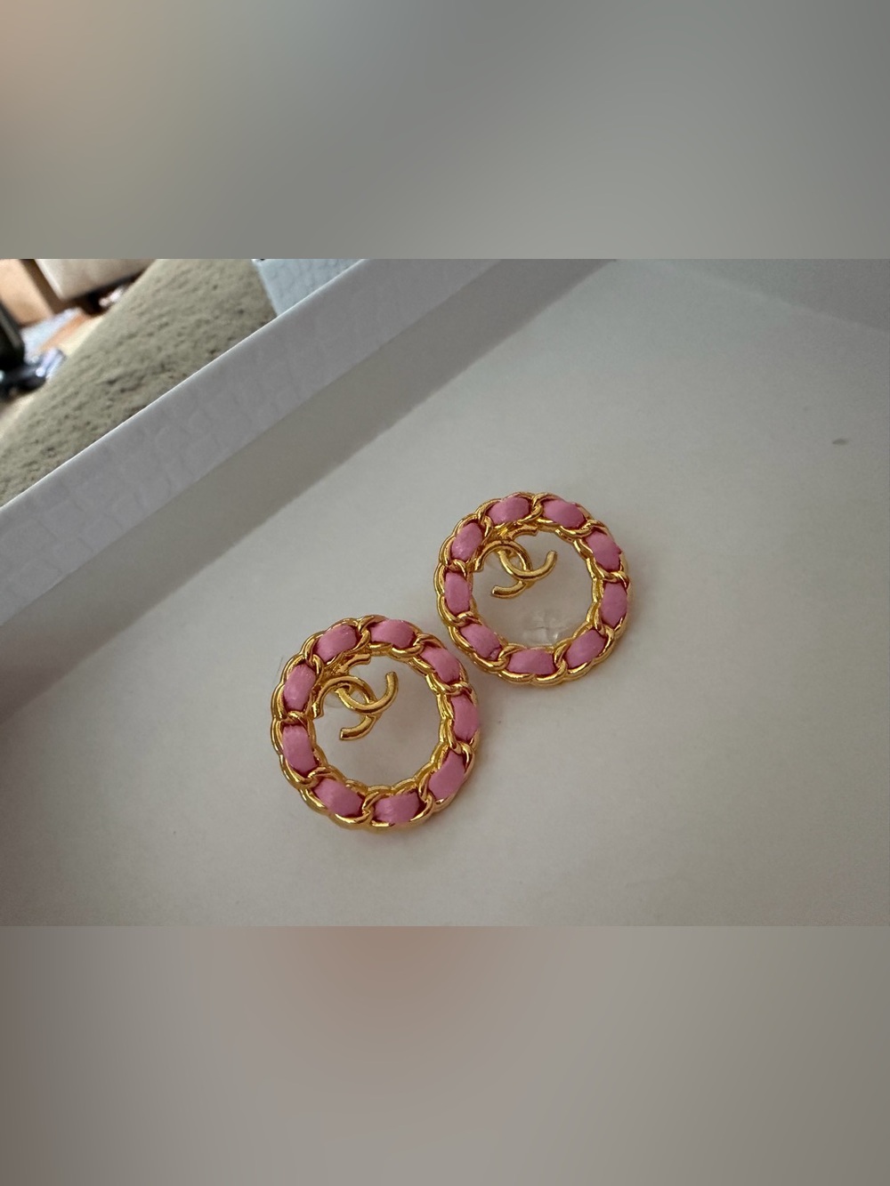 Gold and Pink Circle Link Post Earrings – Fashion Jewelry, NWT